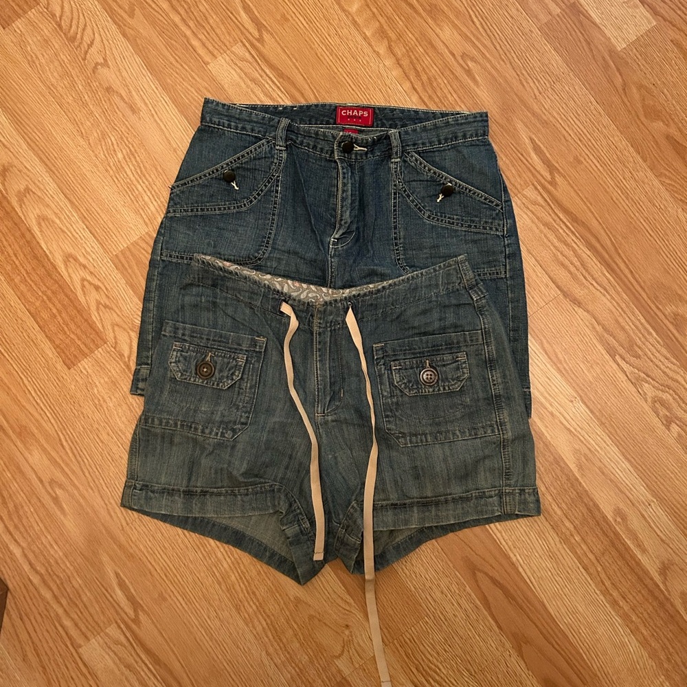 TWO pack, denim jean shorts size 6
